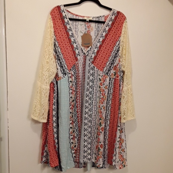 Kori Dresses & Skirts - Kori America Shirt Lace Pretty 2XL Colorful Kori Dresses & Skirts - Kori America Shirt Lace Pretty 2XL Colorful